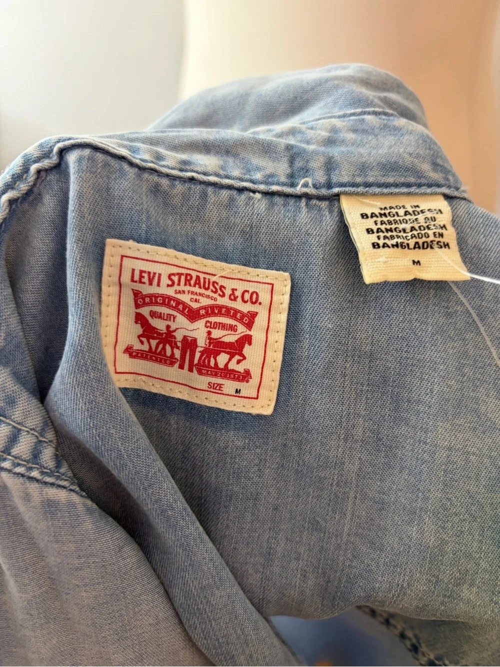 Levi's Light Wash Denim Western Button-Down Shirt